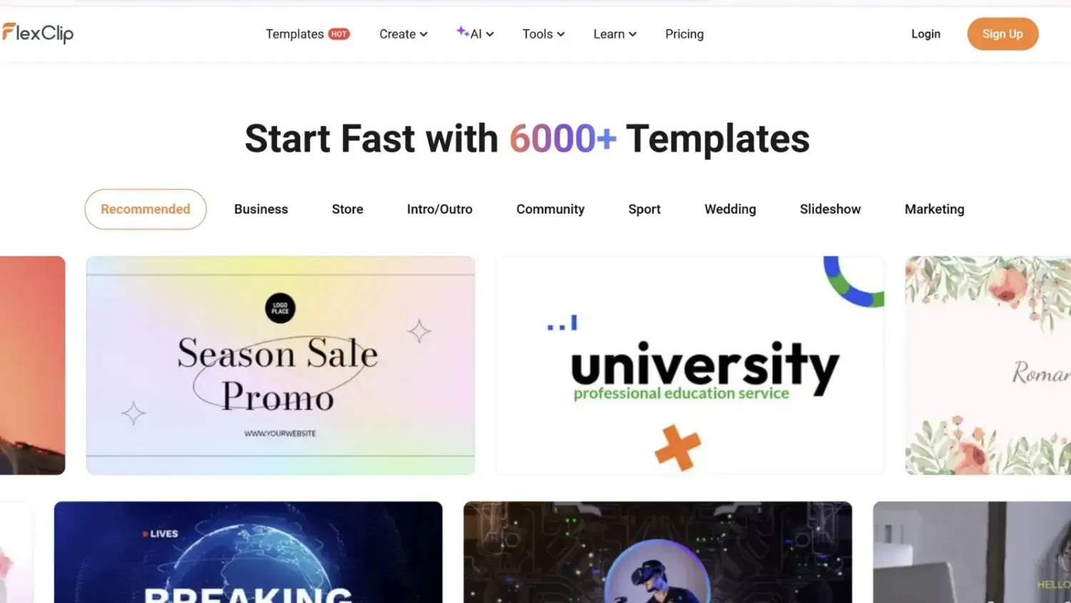 FlexClip review hero image with headline about creative freedom and the magic wand effect