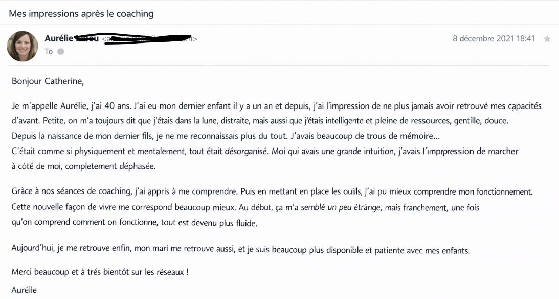 Témoignage d'Aurélie