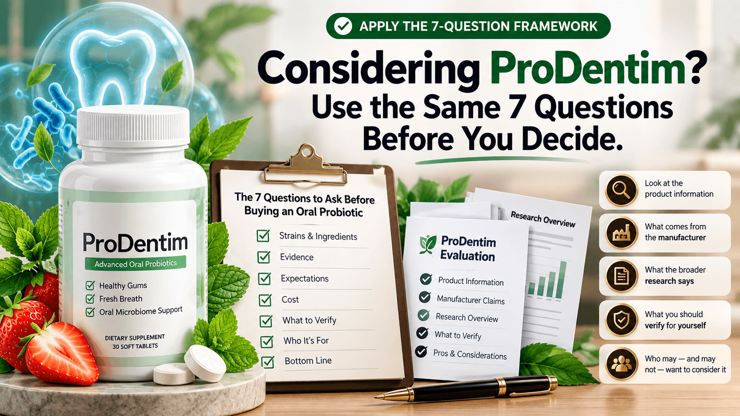 ProDentim product evaluation visual