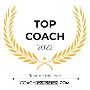 Logo Top Coach 2022 warded to Justine McLean by the Coach Foundation	