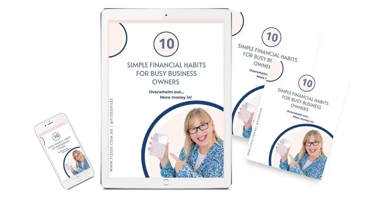 Graphic of a pdf cover with an image of Justine McLean holding a calculator, and other digital devices	