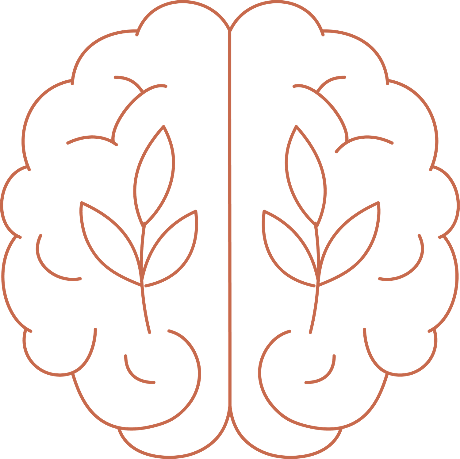 Minimal line art of a brain symbolizing nervous system awareness and regulation