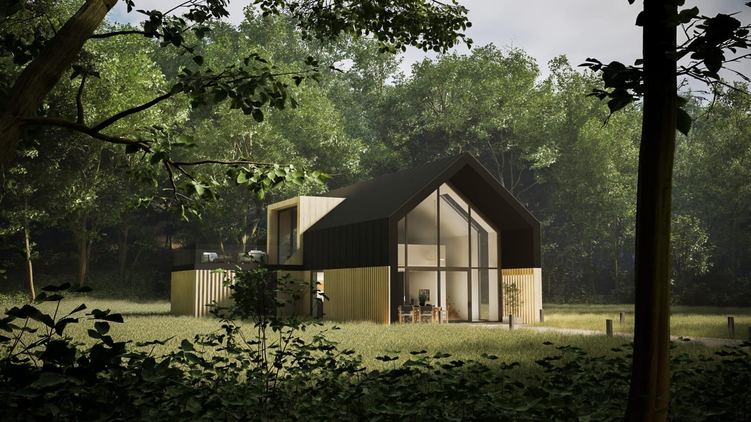 Maison au milieu de la forêt