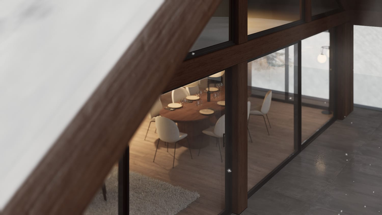 Salle à manger vue de l'exterieur