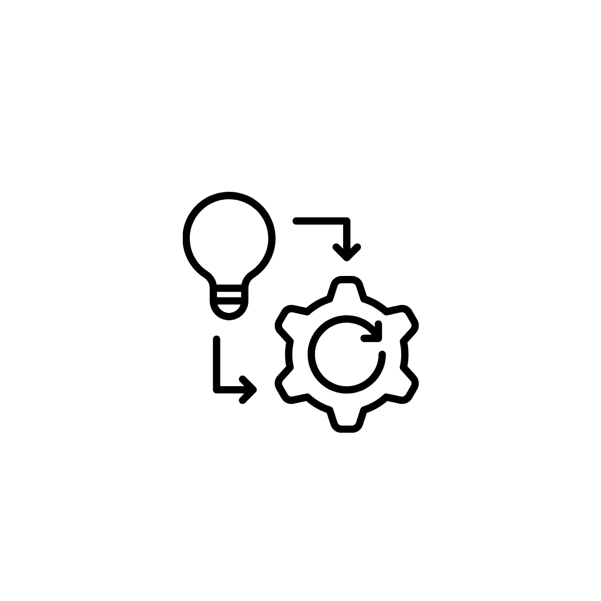 Lightbulb and Gear in a cycle format
