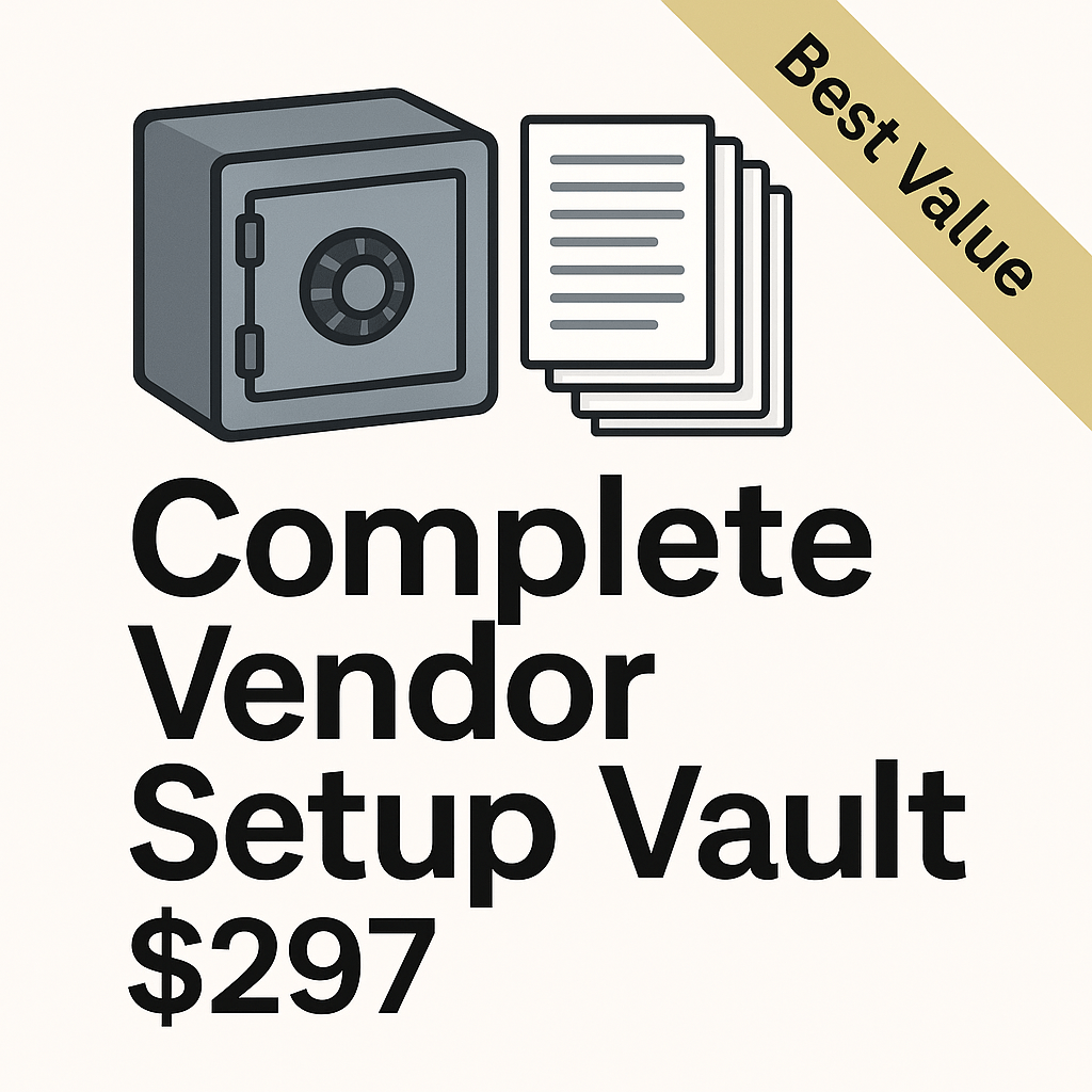 THE COMPLETE VENDOR SETUP VAULT