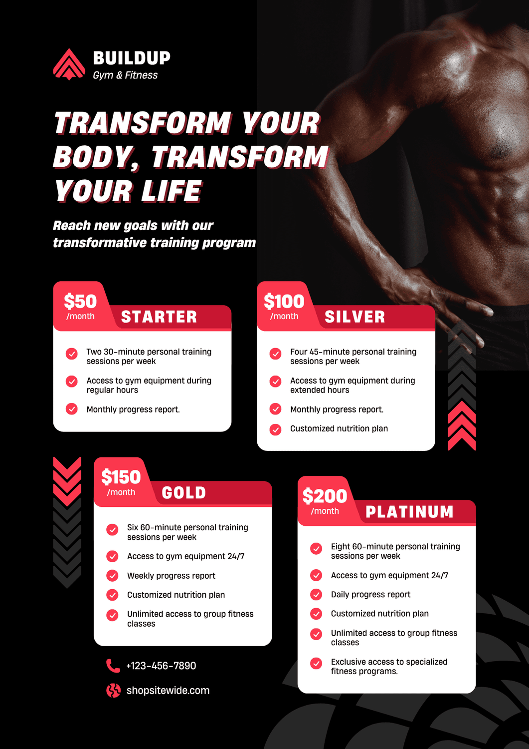 Fitness Service Price List Flyer_by Solcreative Agency