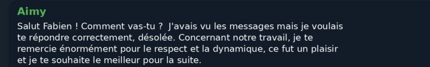 Témoignage Aimy
