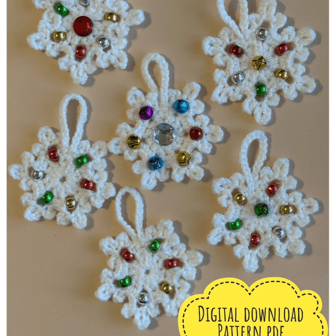 Crochet Snowflake Fidget Pattern PDF