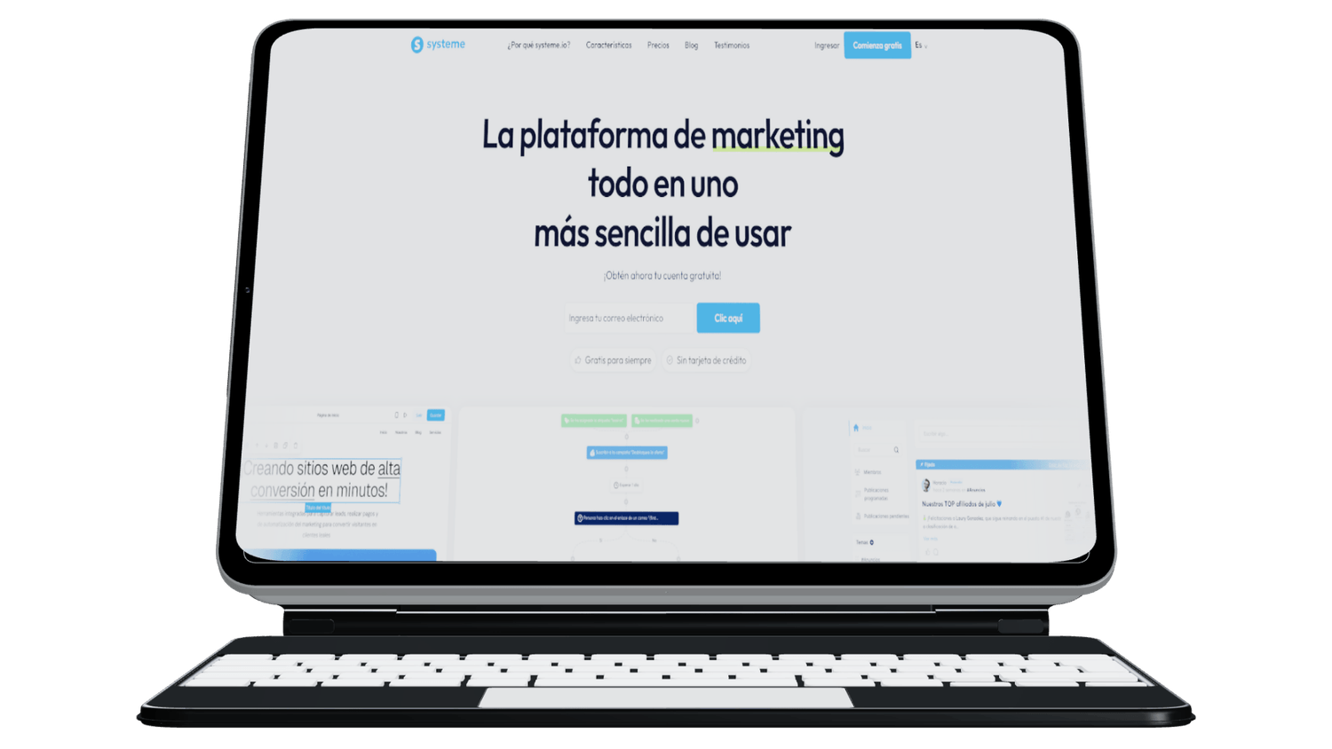 Vista previa de Systeme.io