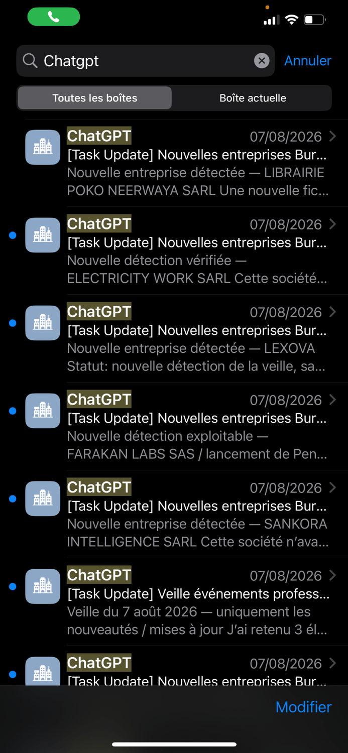 Capture réelle des opportunités détectées par ChatGPT