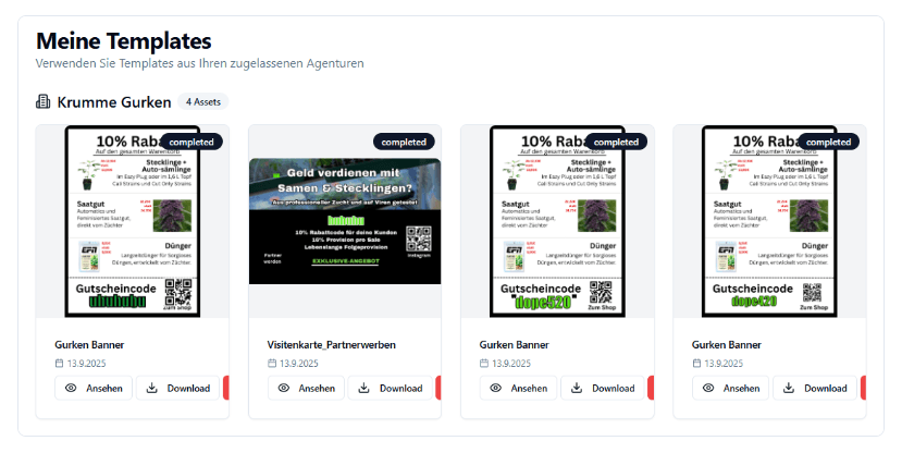 Vorschau Werbematerial Tool