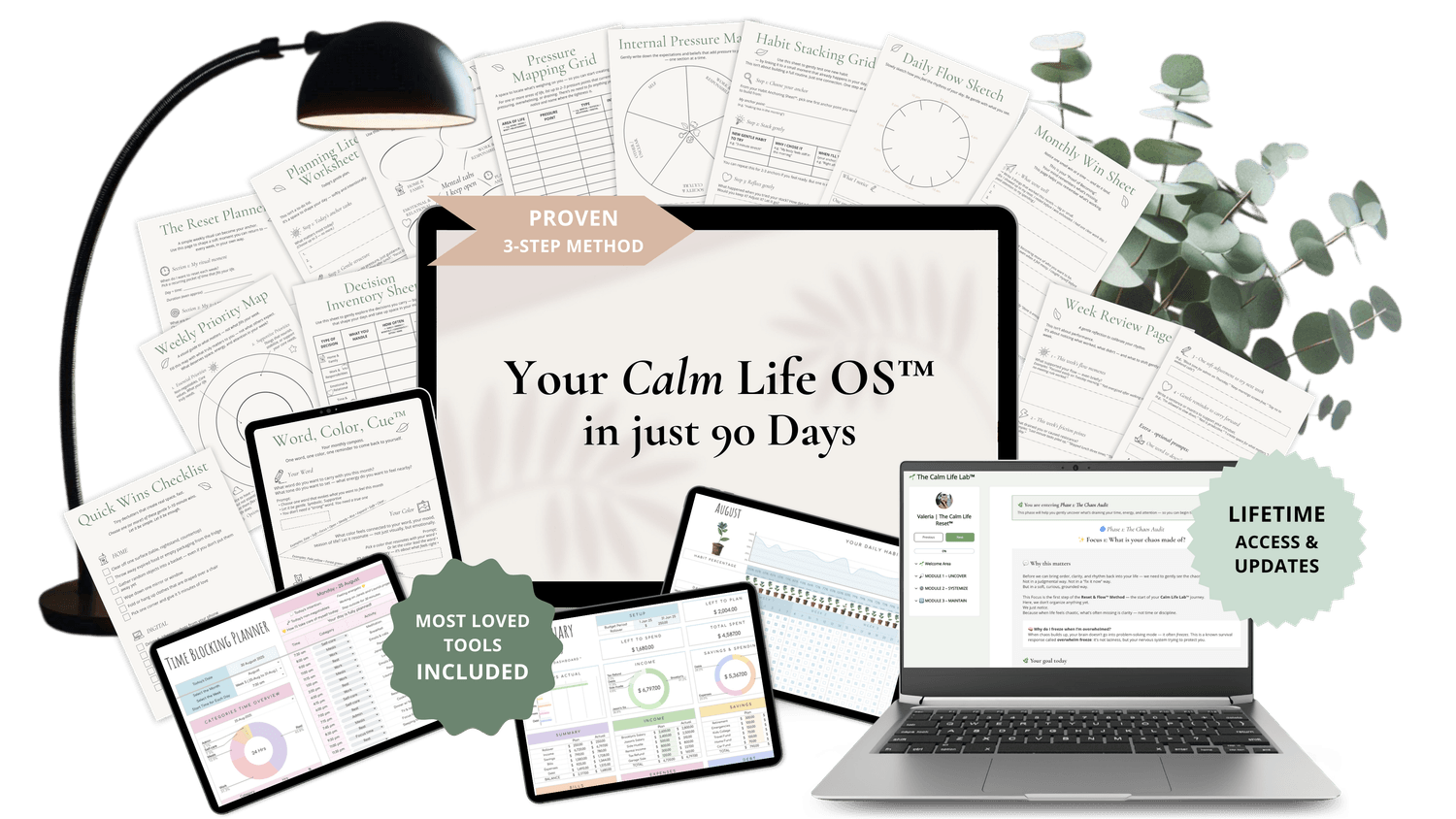 Digital product ideas including planners, journals, trackers, cards, to resell as your own