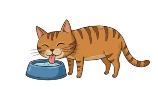 Gato Tomando Agua