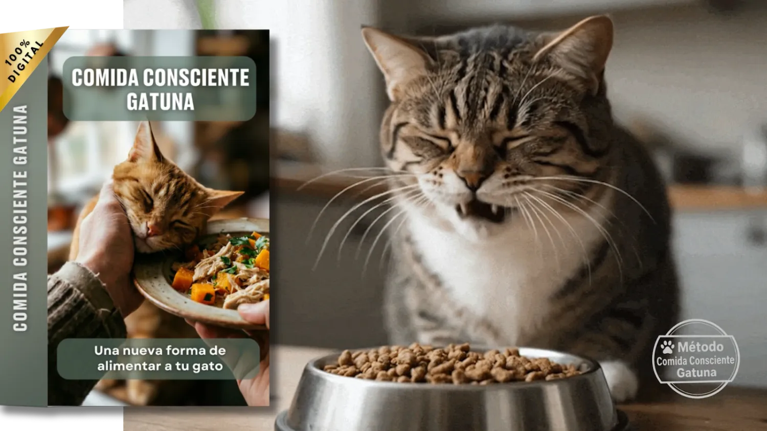 Portada del Ebook Comida Consciente Gatuna.