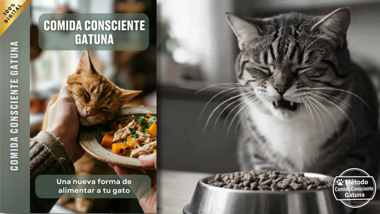 Portada del Ebook Comida Consciente Gatuna.