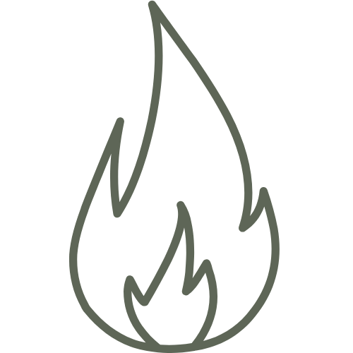 Flame icon representing burnout, mental fatigue, and emotional exhaustion, rewired through subconscious hypnotherapy