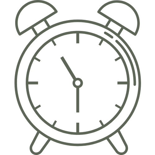 Clock icon symbolizing sleep issues, stress, and nervous system overload – reset your system through hypnotherapy