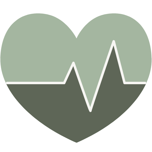 Heartbeat icon representing physical, emotional, and mental health alignment through subconscious therapy.