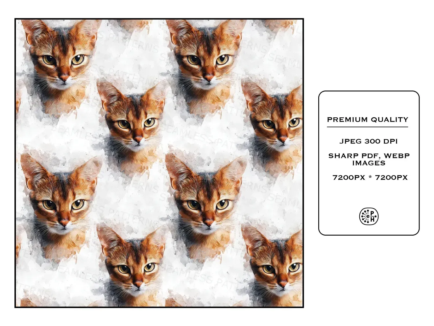 Pastel Pet Faces Watercolor Seamless Pattern Bundle | 20 Soft Textured Digital Images for Crafting and Design