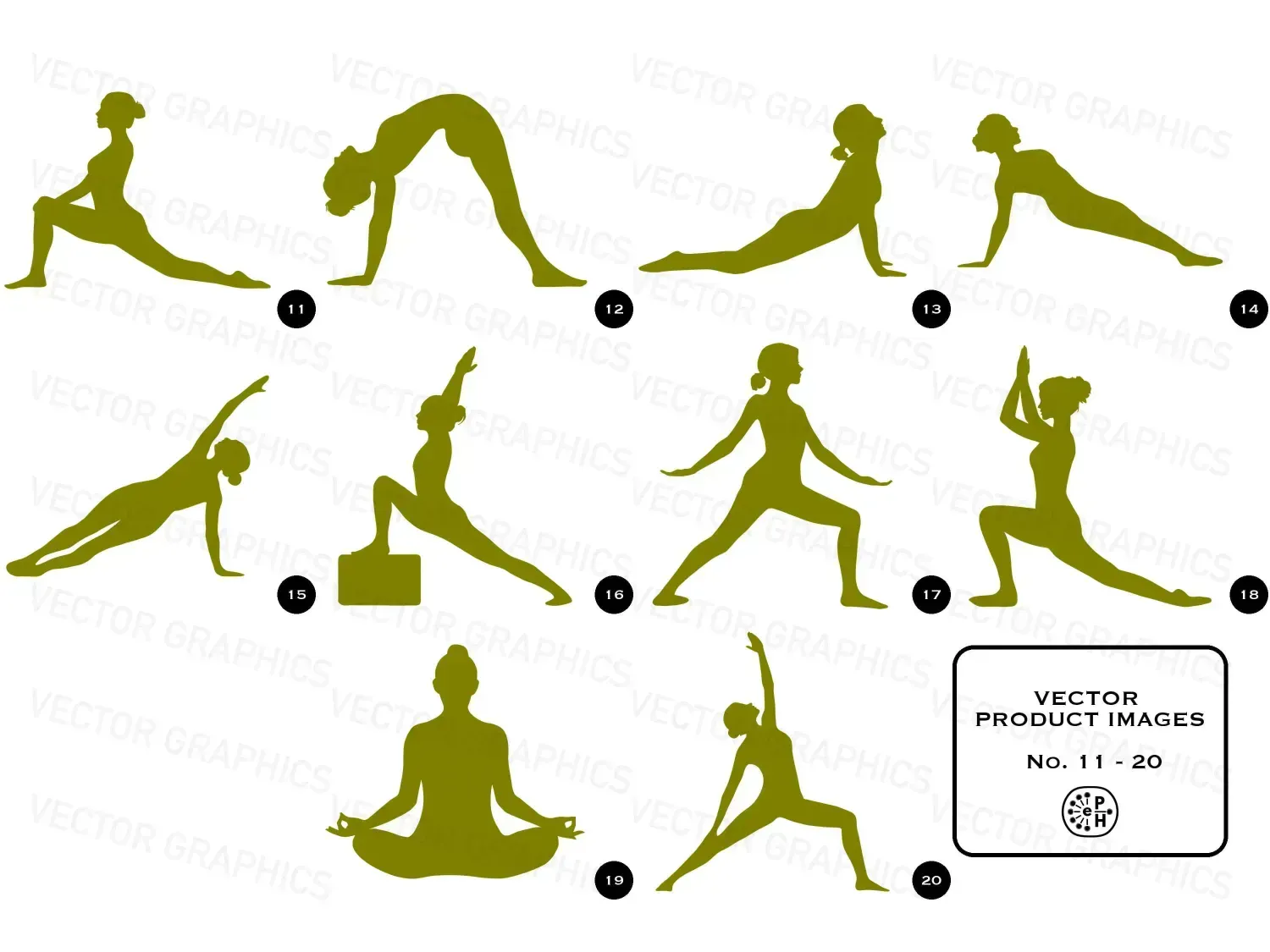 Transform your planner with our dreamy yoga vector graphics woman poses shapes. bring joy and inspire your wellness journey today!