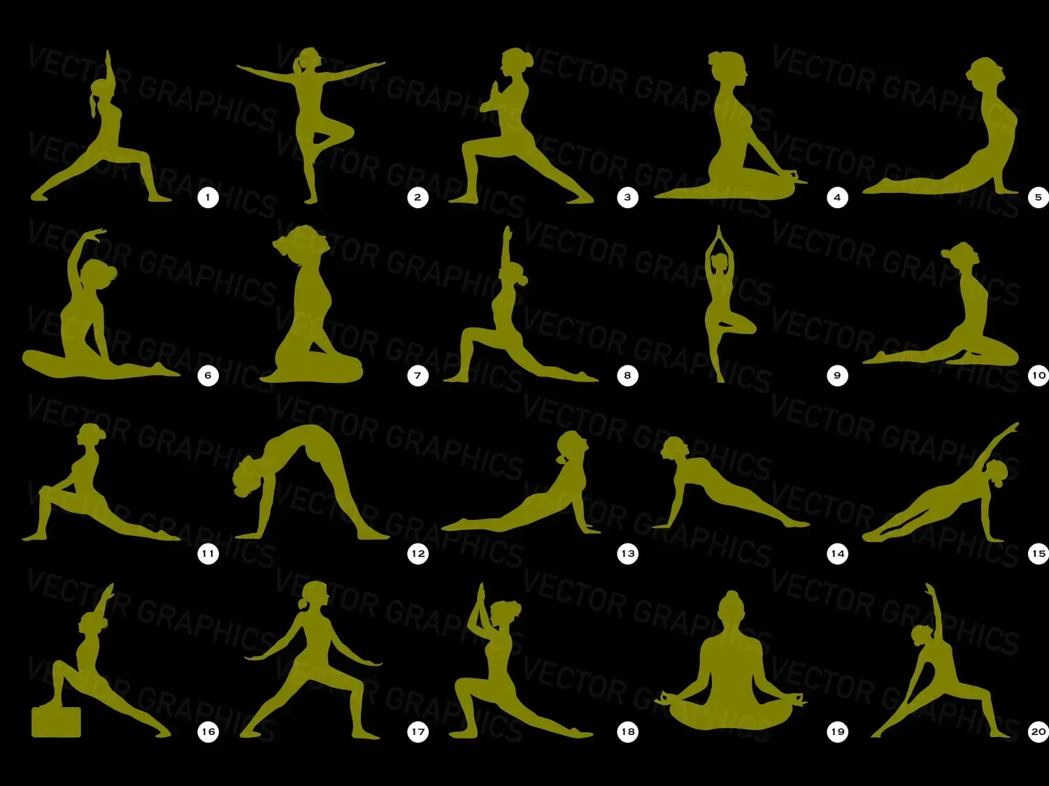 Transform your planner with our dreamy yoga vector graphics woman poses shapes. bring joy and inspire your wellness journey today!