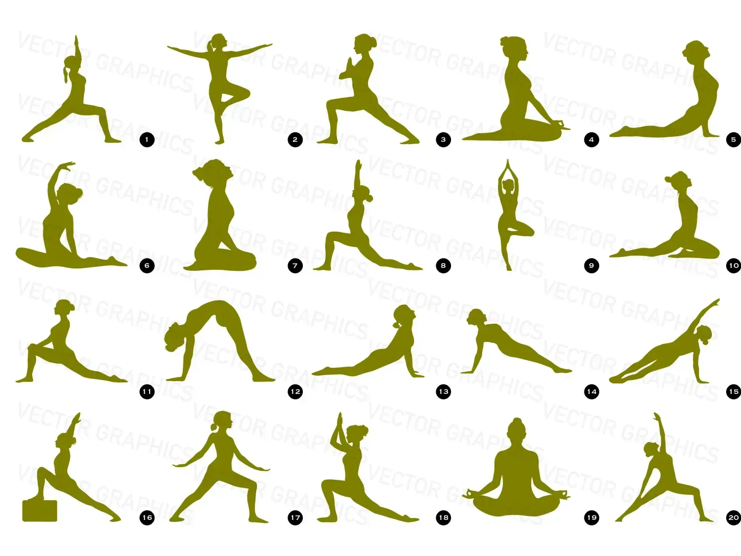 Transform your planner with our dreamy yoga vector graphics woman poses shapes. bring joy and inspire your wellness journey today!
