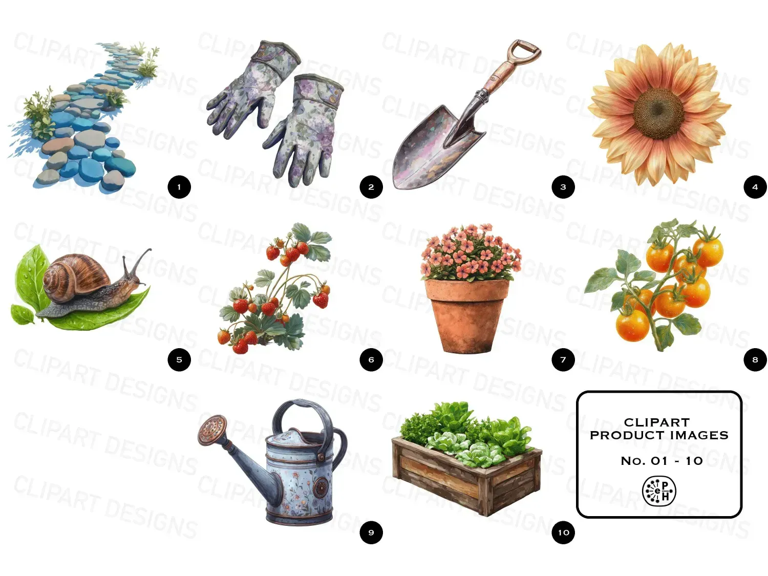 Transform your space with vibrant garden-themed digital art, 20 garden and nature clipart design for joy, serenity & creativity. Download your whimsy now!