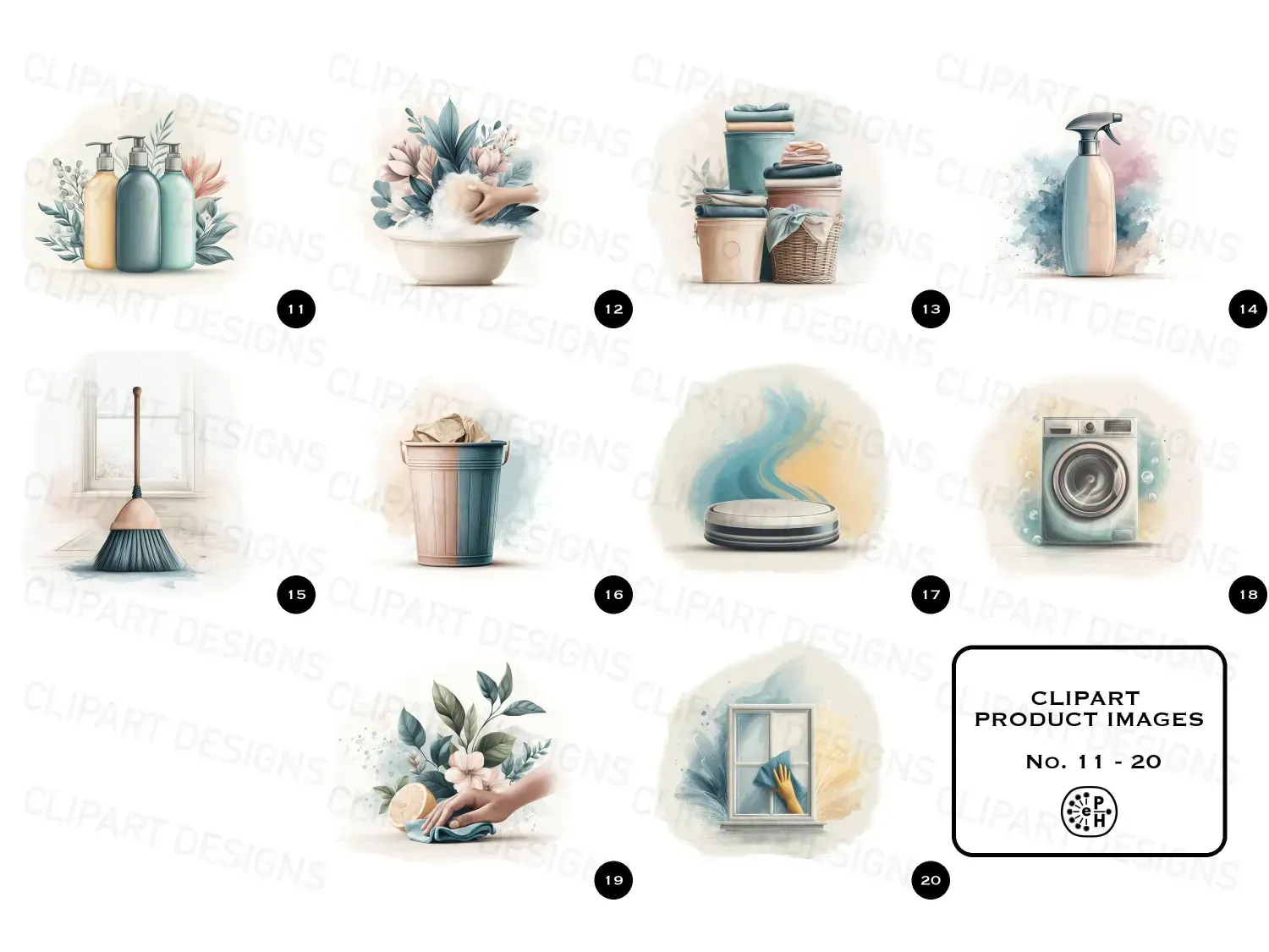 Transform your space with 20 enchanting watercolor chores cleaning clipart images! Perfect for cheerful decor and creative projects. Let your imagination flourish!