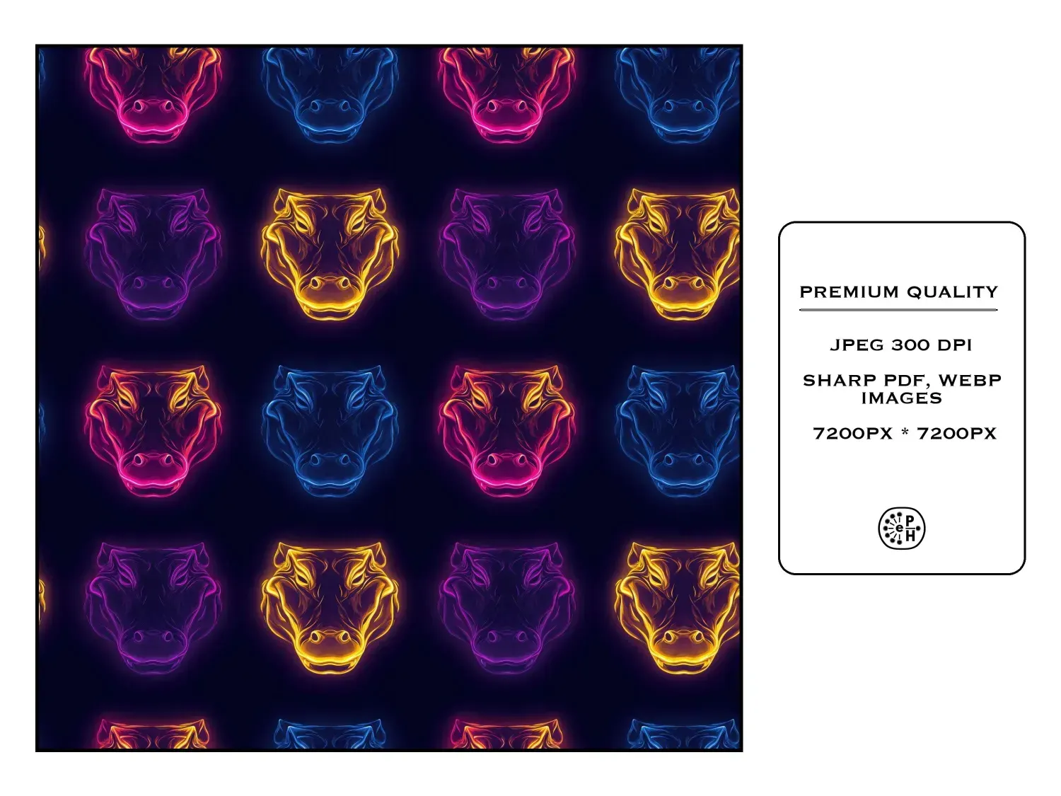 Ignite creativity with 20 vibrant neon jungle animal seamless pattern designs! Transform your projects with wild energy.