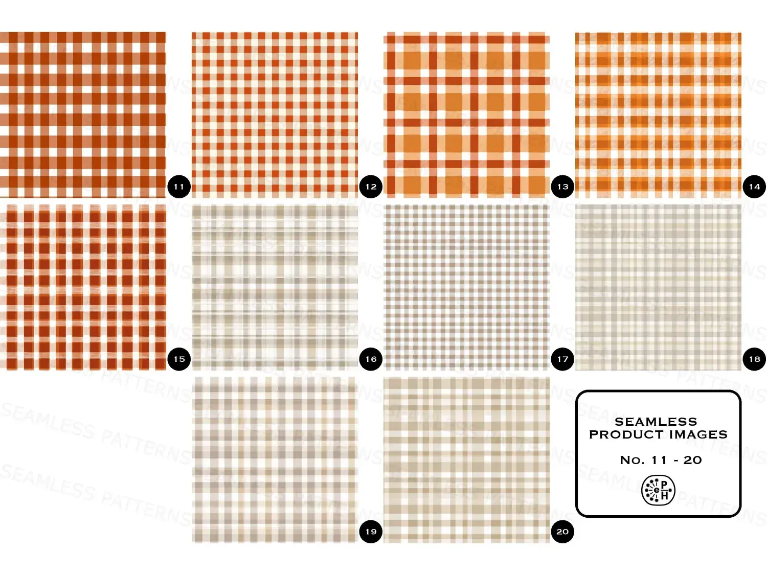 Find here this nice Classic Gingham Seamless Patterns bundle in earthy tones. 20 seamless gingham patterns. Perfect for cozy decor and creative projects!