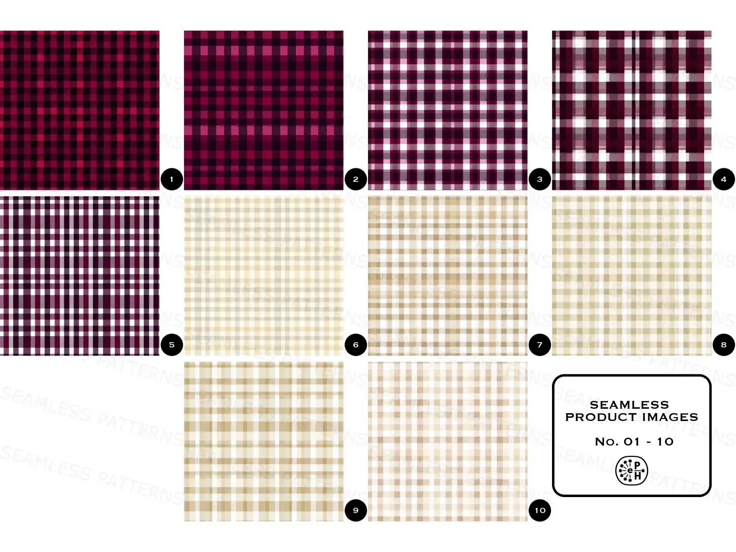 Find here our 20 Classic Gingham Seamless Pattern Bundle. Seamless designs in rich hues for a cozy, stylish decor!