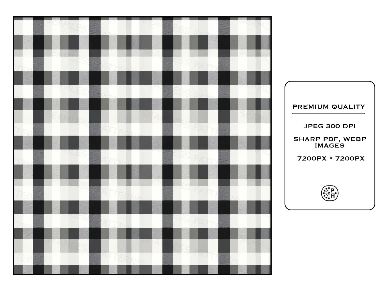 Classic gingham seamless pattern bundle with 20 designs in grey, black, gold, and burgundy add elegant charm to your sewing and digital projects. Download now!