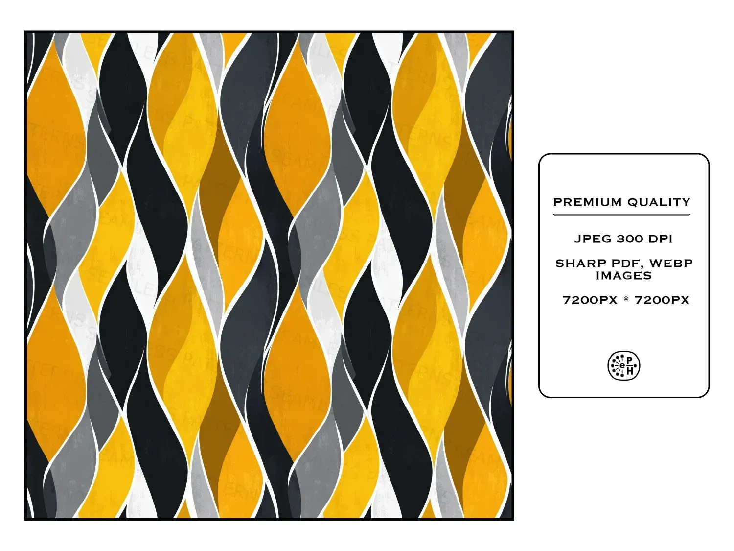 Transform your space with 20 stunning wavy art seamless pattern designs in vibrant Butter Yellow and Charcoal and more color tones! This bundle is perfect for retro decor and gifting.