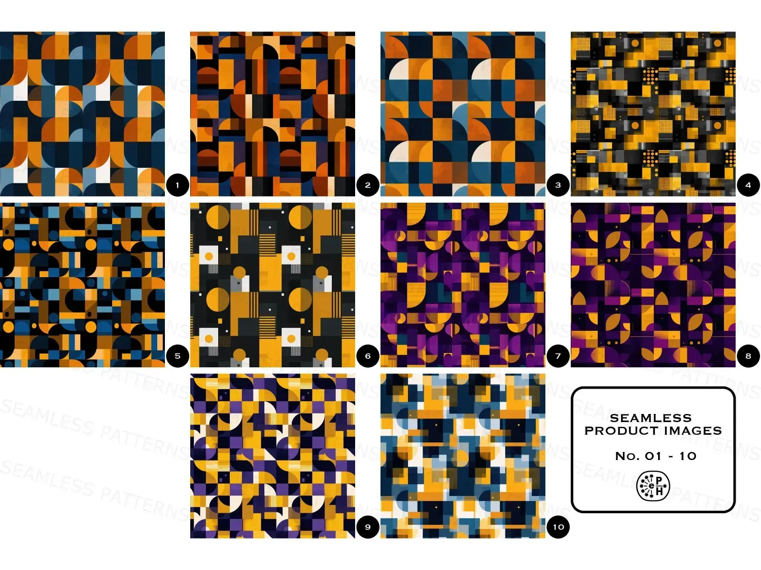 Transform your space with these 20 seamless retro geometric pattern designs. This bundle features vivid colors and expressive shapes await! Download now!
