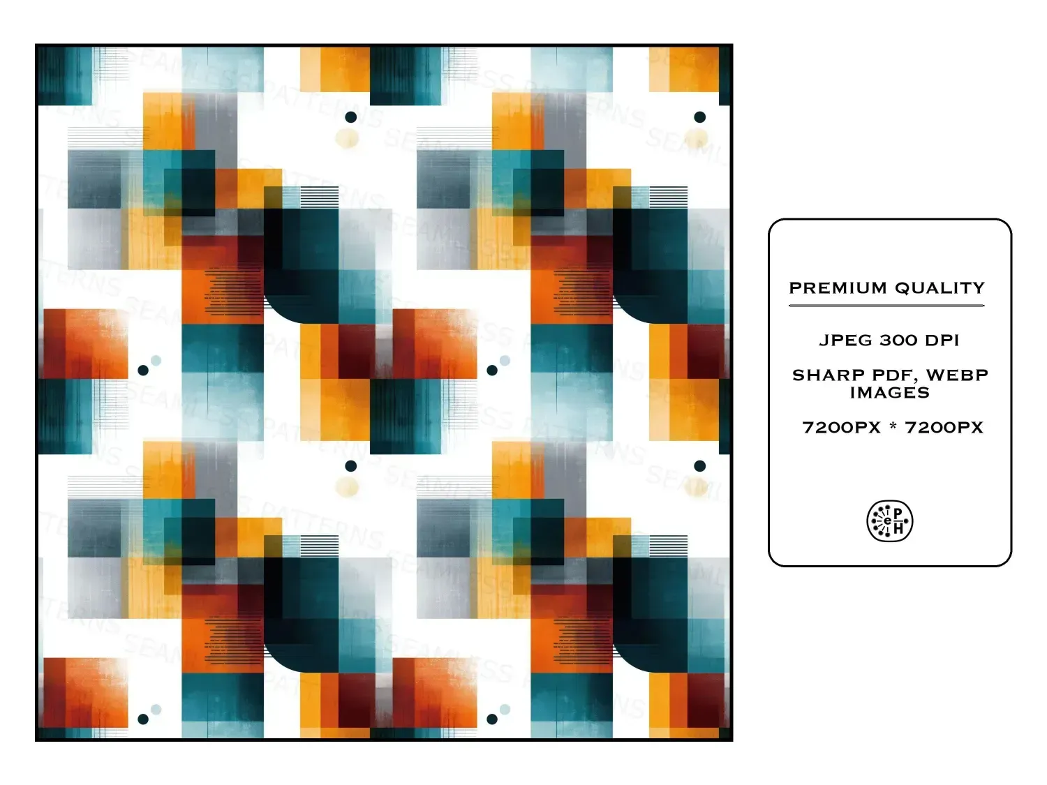 Vintage geometric retro futurism noisy naturalism seamless pattern clipart bundle: 20 vibrant, seamless designs to elevate your crafts and home decor. Unleash your creativity.