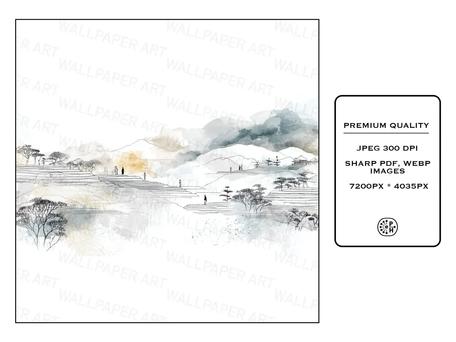 Explore serene Japanese countryside life with this minimalist wall art bundle featuring traditional themes, muted colors, and tranquil landscapes. Perfect for enhancing meditative spaces. These 20 designs bring calm into your home today!