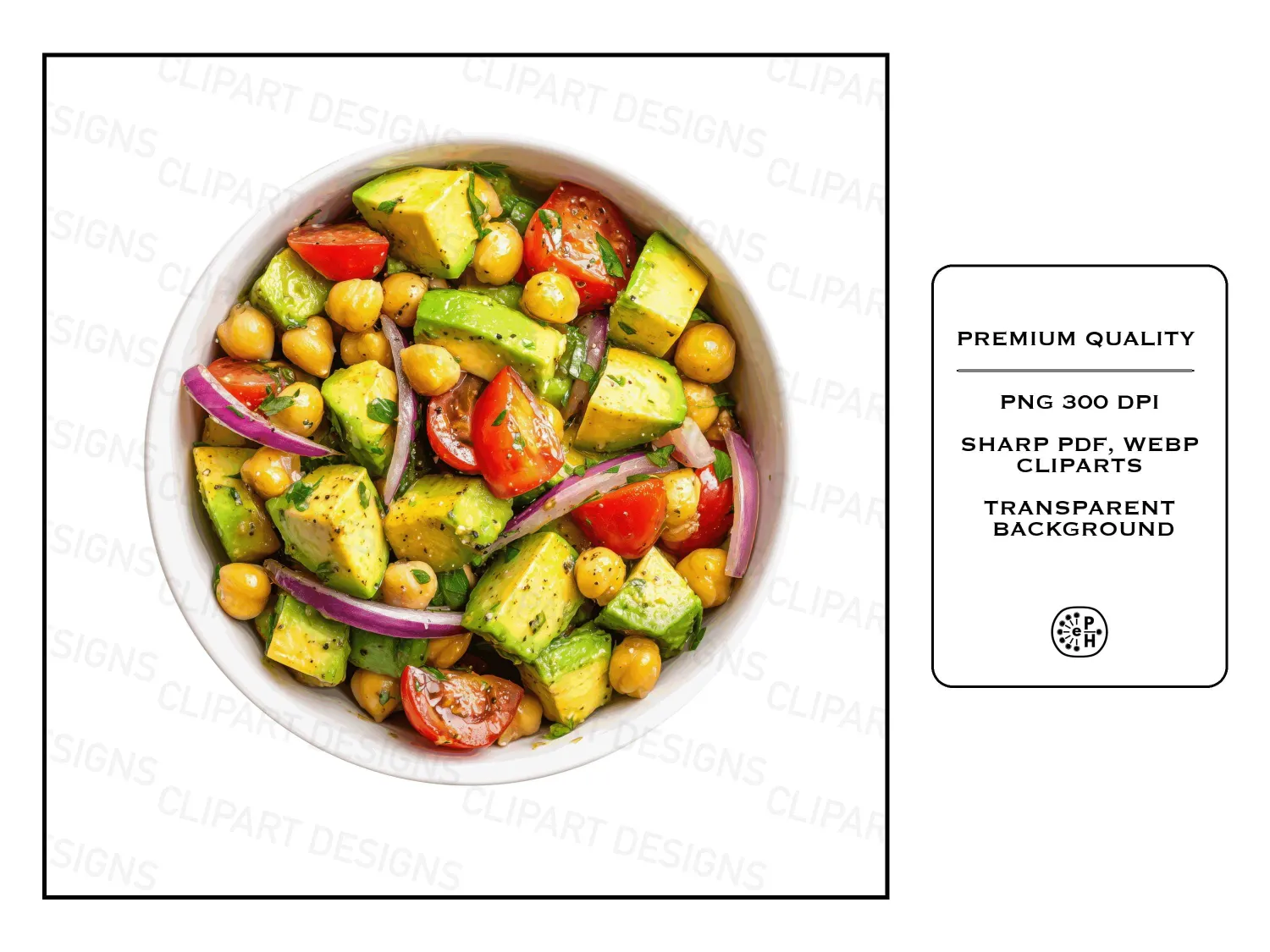 Vibrant fresh salads & freens cliparts bundle, PNG of fresh salads: avocado, chickpea, corn, broccoli and more. Perfect for blogs and menus. Inspire your audience!