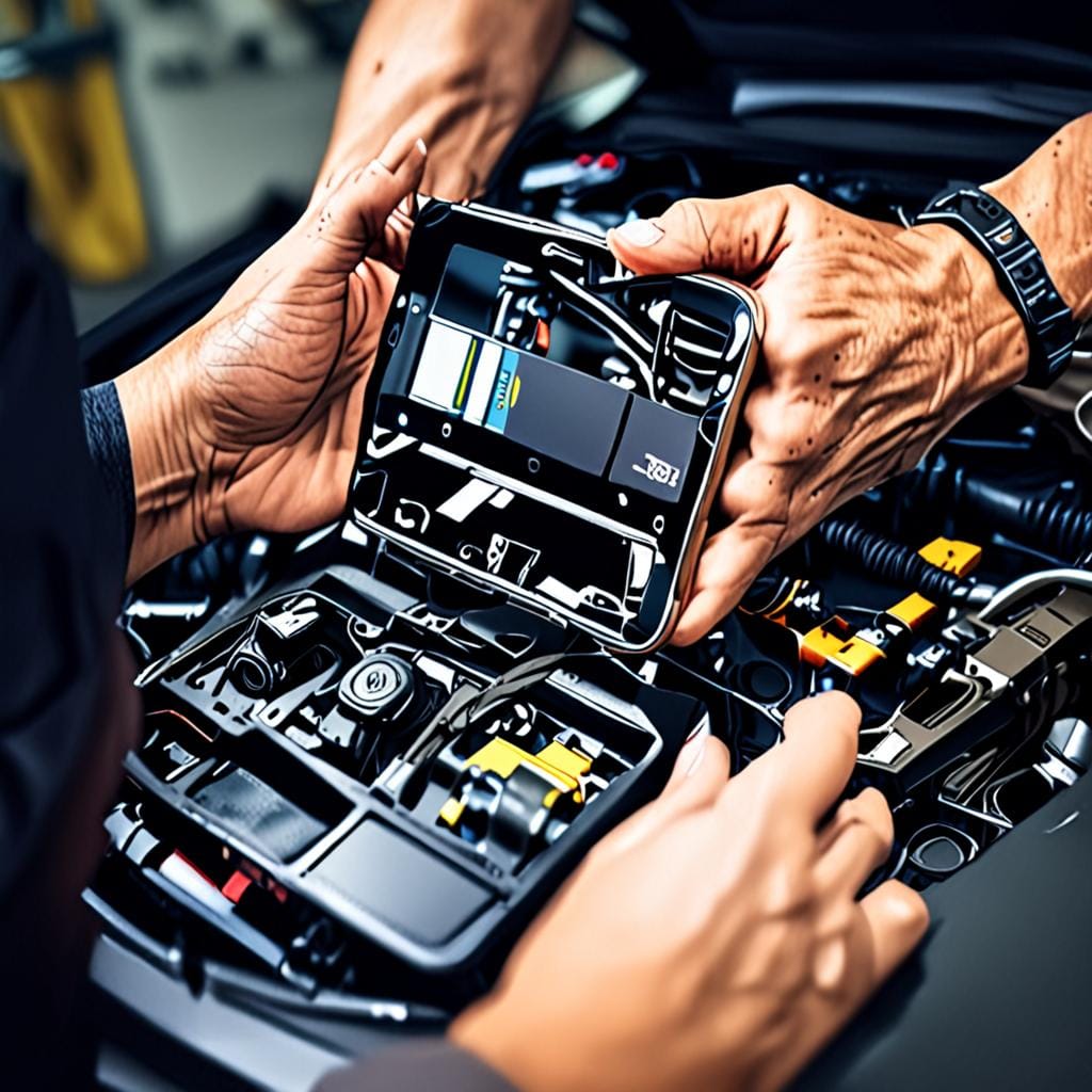 car mechanic repair video documentation smartphone