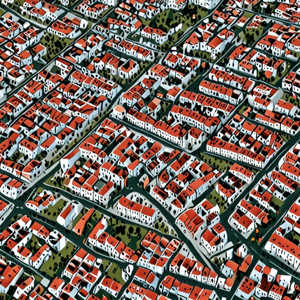 Gyomro Hungary town aerial view map