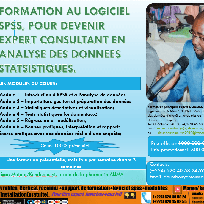 FORMATION CERTIFIANTE EN ANALYSE DES DONNEES AVEC SPSS( présentielle à Matoto)vf