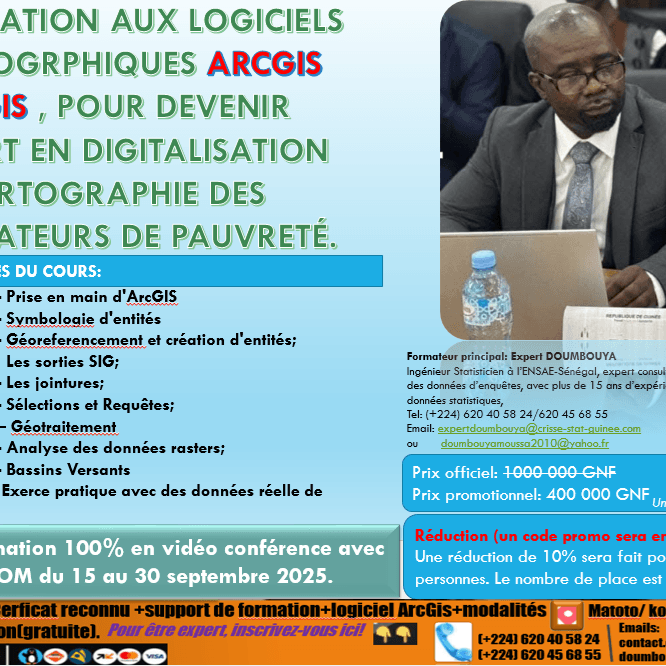 FORMATION EN VIDEO CONFERENCE AVEC LES LOGICIELS ARGIS ET QGIS (à travers ZOOM)