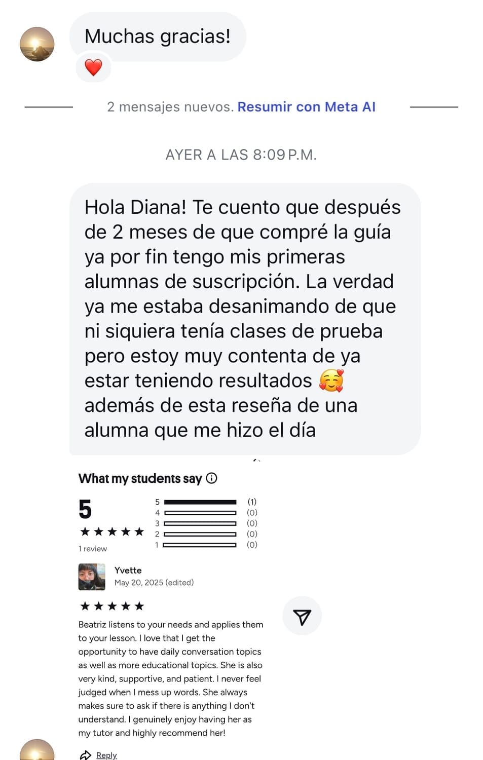 Testimonio de estudiante