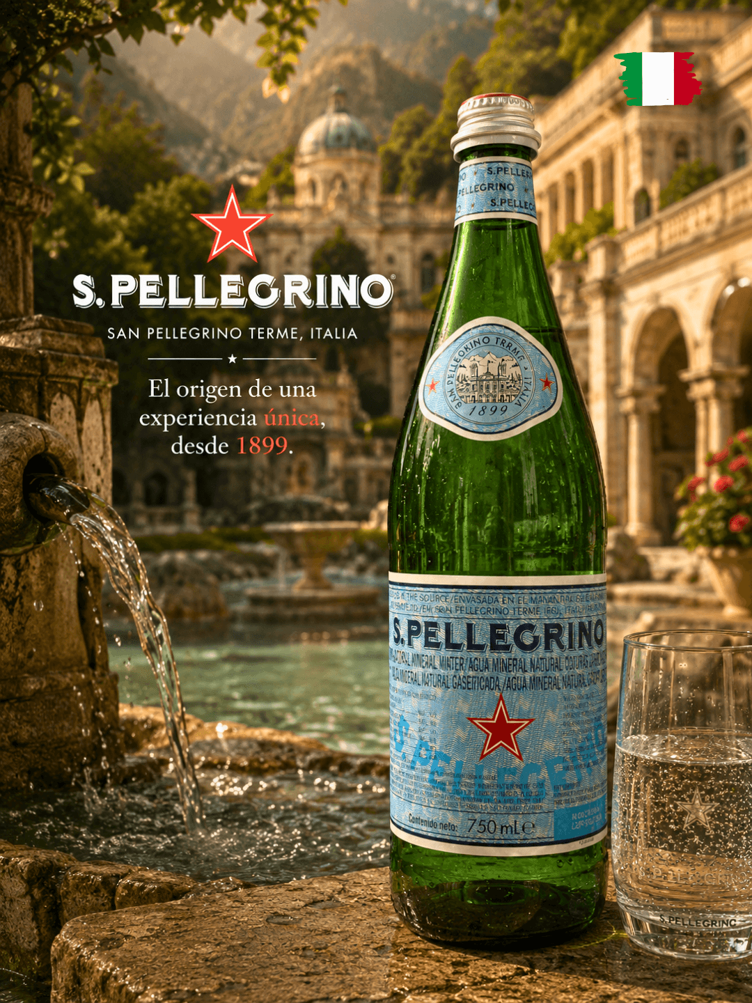 Agua Italiana San Pellegrino x 750 ml