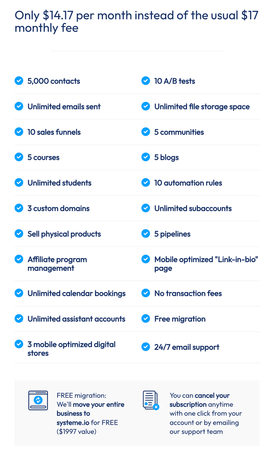 systeme io starter plan