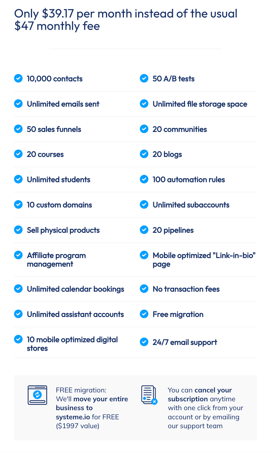 systeme io webinar plan