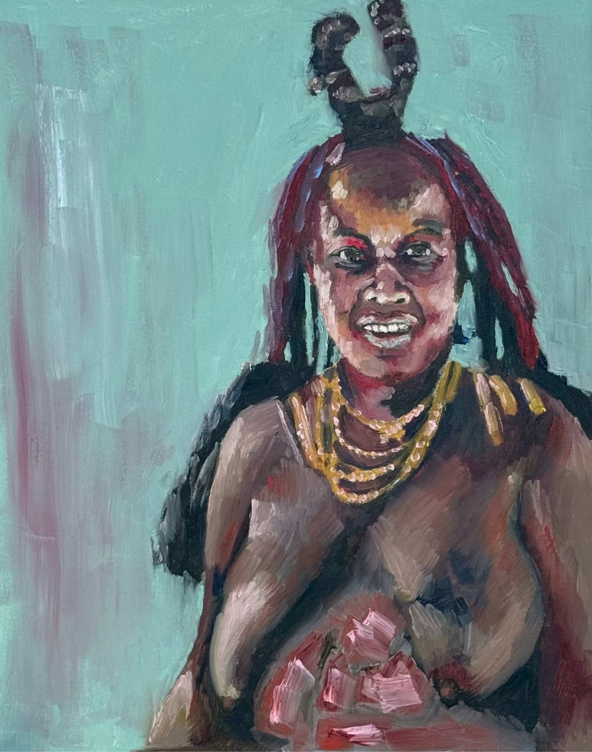 Himba Woman oil painting by Beren Hollins-Frank