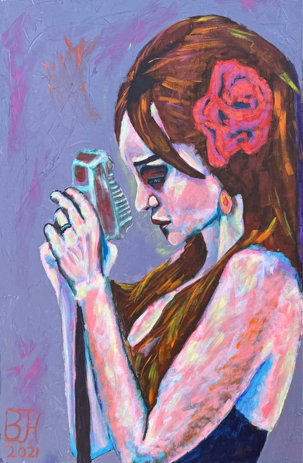 Rose the Singer painting by Beren Hollins-Frank