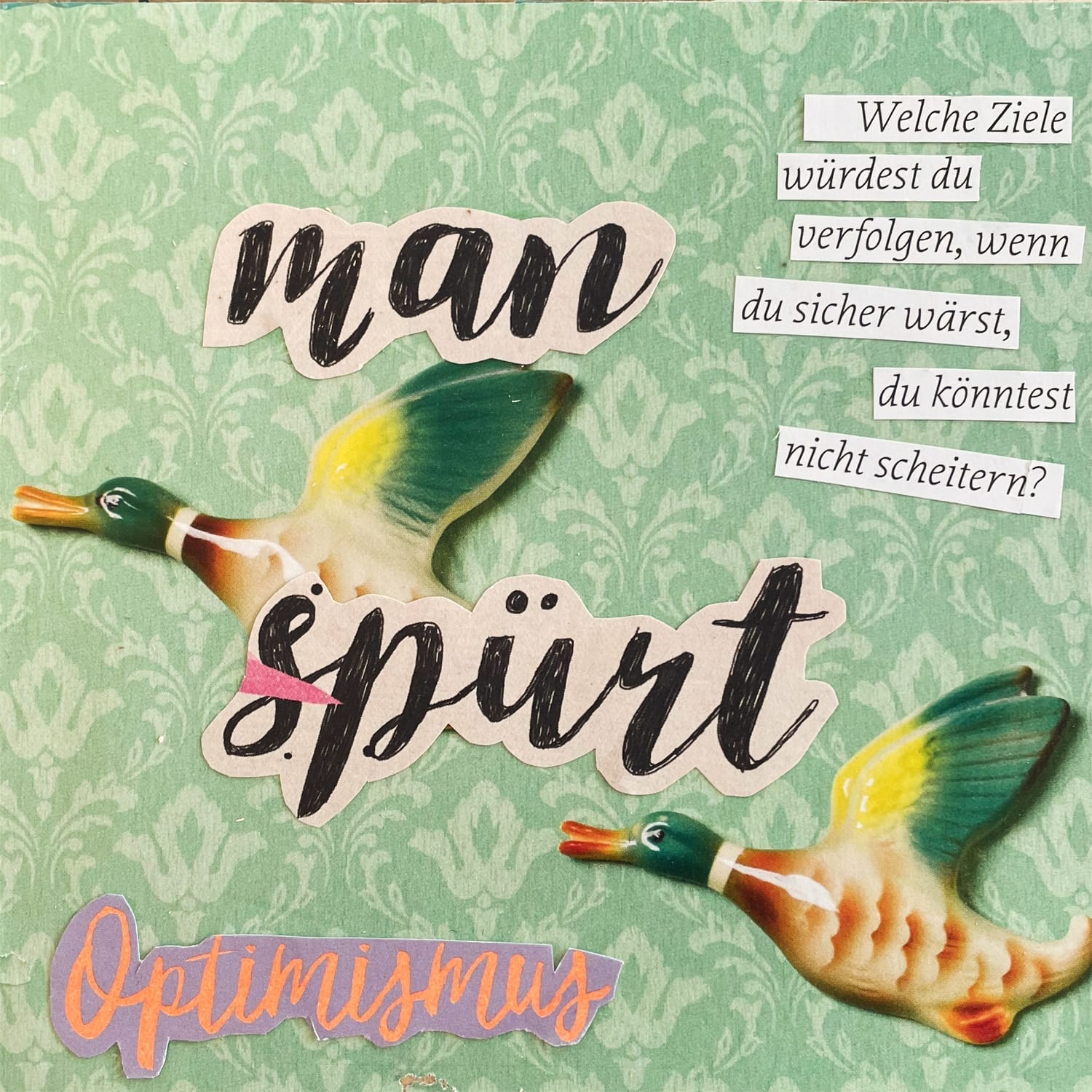 Bild eines Visionboards aus recyceltem papier.
