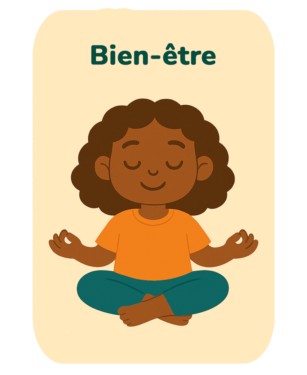 Enfant en posture de calme illustrant le bien-être émotionnel développé grâce au programme EMOLIA.